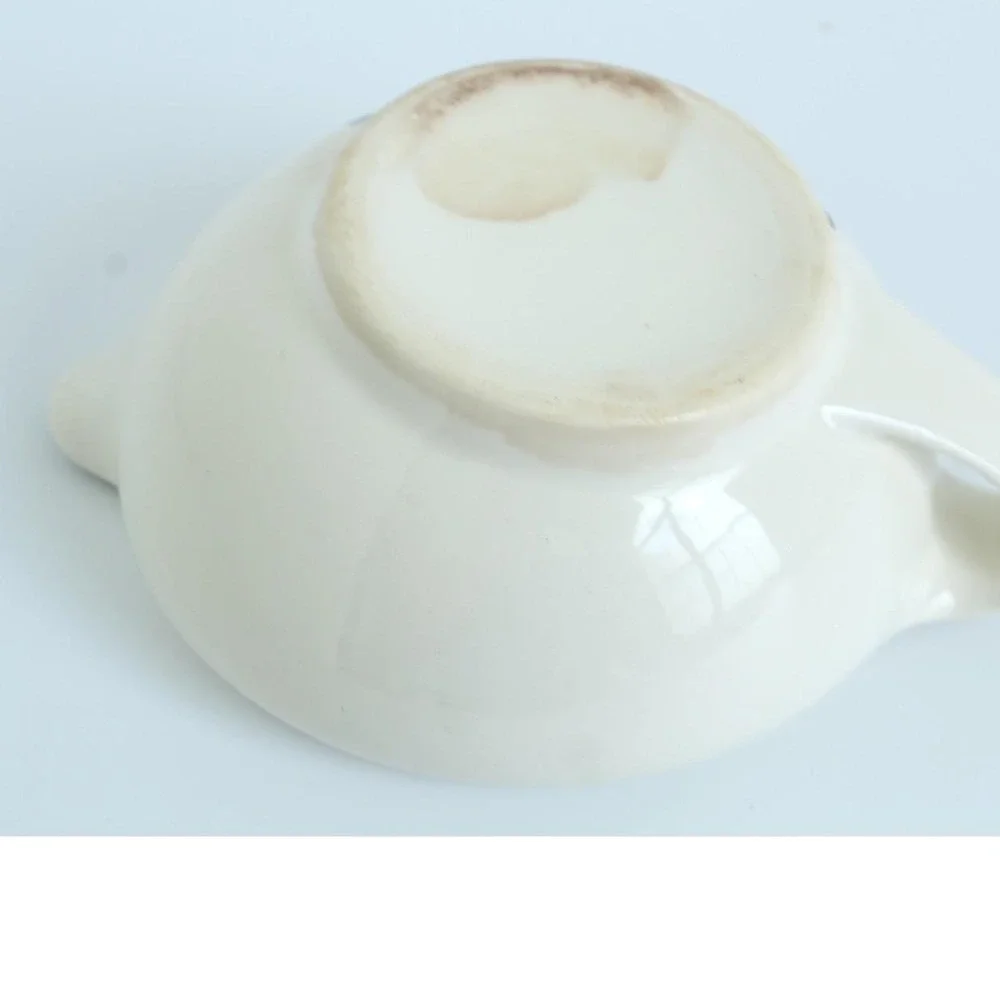 Vintage Hand Painted Red Floral Ceramic Gravy‎ Boat Creamer 6.5in